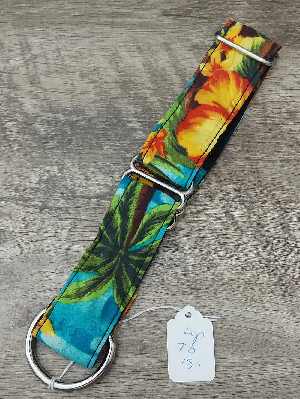 Custom Martingale Dog Collar Hawaiian Tropical Hibiscus 1.5